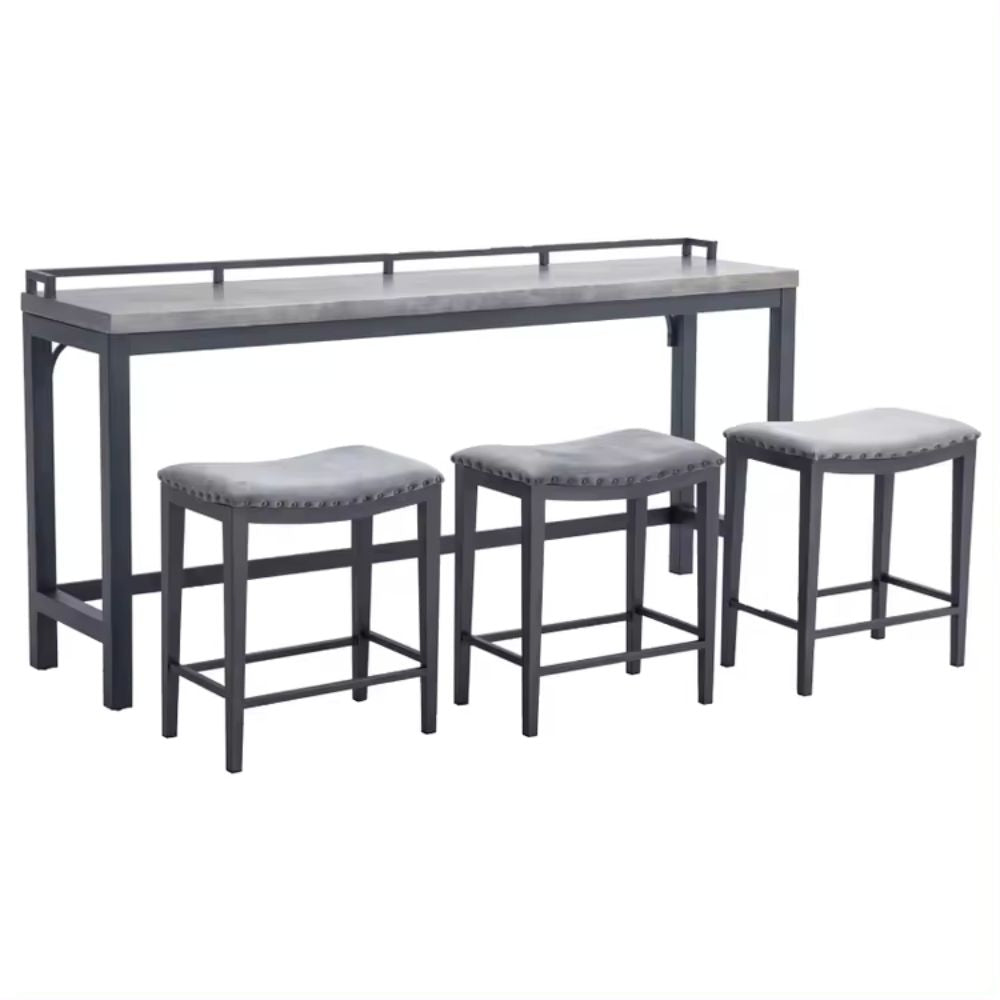 With its sleek design and expert craftsmanship, this pub set combines both style and comfort.